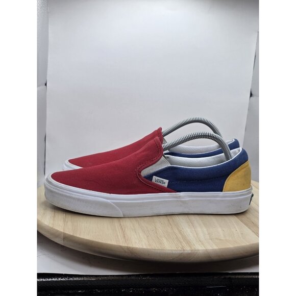 VANS Classic Slip-On Yacht Club Red Blue Yellow Mens US 9 - Picture 1 of 9